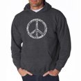 thumbnail image 1 of LA Pop Art Men's Word Art Hooded Sweatshirt - THE WORD PEACE IN 77 LANGUAGES, 1 of 2