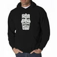 thumbnail image 1 of LA Pop Art Men's Word Art Hooded Sweatshirt - TIKI - BIG KAHUNA, 1 of 2
