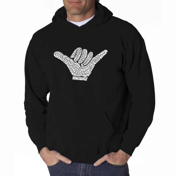 LA Pop Art Men's Word Art Hooded Sweatshirt - TOP WORLDWIDE SURFING SPOTS