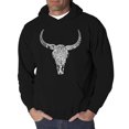 thumbnail image 1 of LA Pop Art Men's Word Art Hooded Sweatshirt - Texas Skull, 1 of 2