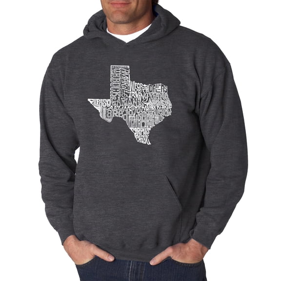LA Pop Art Men's Word Art Hooded Sweatshirt - The Great State of Texas