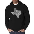 thumbnail image 1 of LA Pop Art Men's Word Art Hooded Sweatshirt - The Great State of Texas, 1 of 2