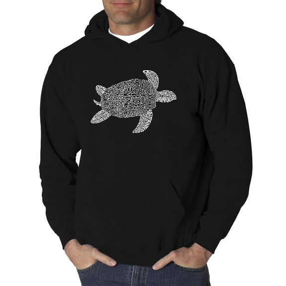 LA Pop Art Men's Word Art Hooded Sweatshirt - Turtle