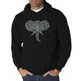 thumbnail image 1 of LA Pop Art Men's Word Art Hooded Sweatshirt - Tusks, 1 of 2
