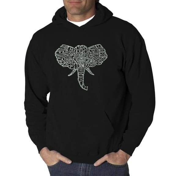 LA Pop Art Men's Word Art Hooded Sweatshirt - Tusks