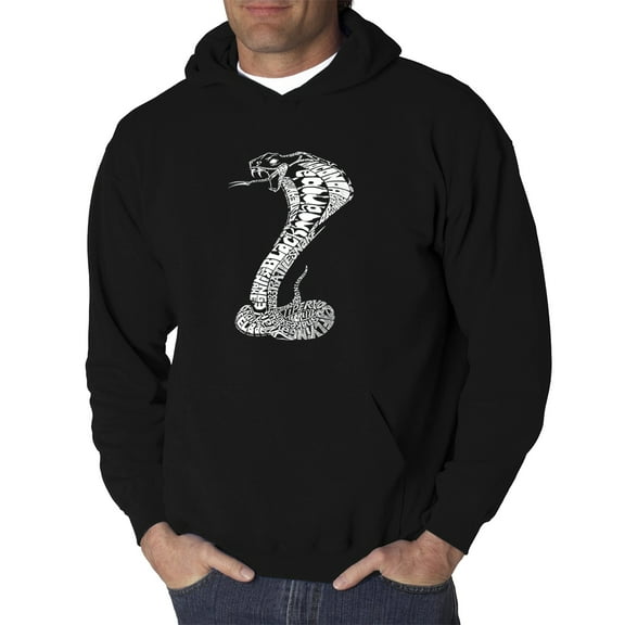 LA Pop Art Men's Word Art Hooded Sweatshirt - Tyles of Snakes