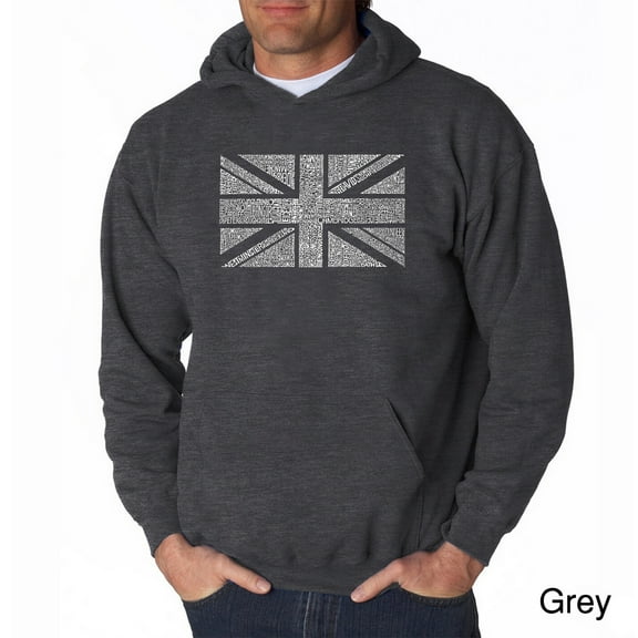 LA Pop Art Men's Word Art Hooded Sweatshirt - UNION JACK