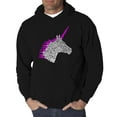 thumbnail image 1 of LA Pop Art Men's Word Art Hooded Sweatshirt - Unicorn, 1 of 2