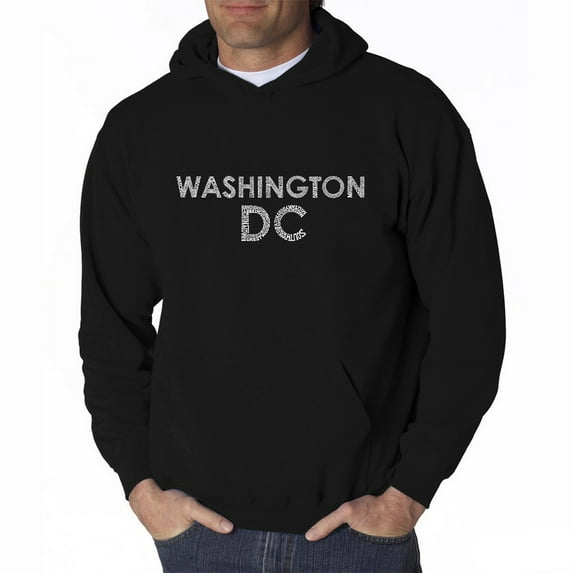 LA Pop Art Men's Word Art Hooded Sweatshirt - WASHINGTON DC NEIGHBORHOODS