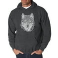thumbnail image 1 of LA Pop Art Men's Word Art Hooded Sweatshirt - Wolf, 1 of 2