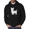 thumbnail image 1 of LA Pop Art Men's Word Art Hooded Sweatshirt - Yorkie, 1 of 2