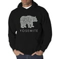 thumbnail image 1 of LA Pop Art Men's Word Art Hooded Sweatshirt - Yosemite Bear, 1 of 2
