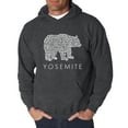 thumbnail image 1 of LA Pop Art Men's Word Art Hooded Sweatshirt - Yosemite Bear, 1 of 2