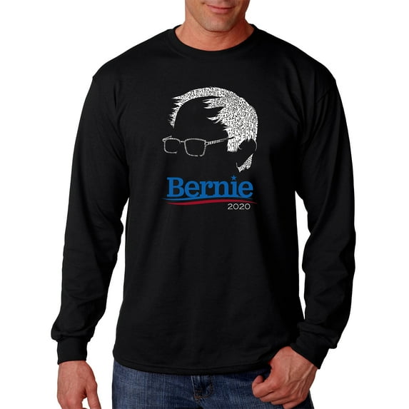 LA Pop Art Men's Word Art Long Sleeve T-shirt - Bernie Sanders 2020