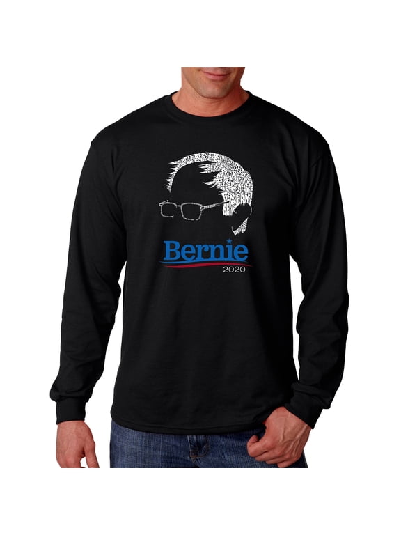 Men's Word Art Long Sleeve T-shirt - Bernie Sanders 2020