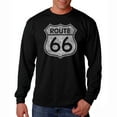 thumbnail image 1 of LA Pop Art Men's Word Art Long Sleeve T-shirt - CITIES ALONG THE LEGENDARY ROUTE 66, 1 of 2