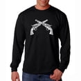 thumbnail image 1 of LA Pop Art Men's Word Art Long Sleeve T-shirt - CROSSED PISTOLS, 1 of 2