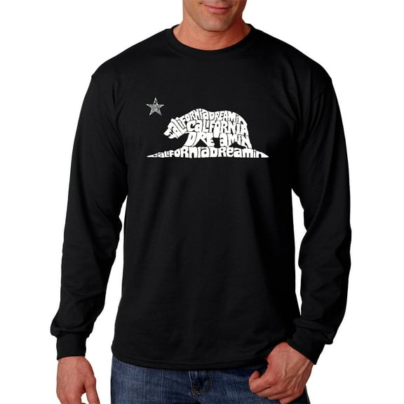 LA Pop Art Men's Word Art Long Sleeve T-shirt - California Dreamin