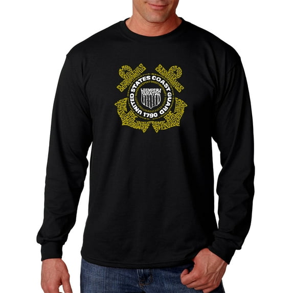 LA Pop Art Men's Word Art Long Sleeve T-shirt - Coast Guard
