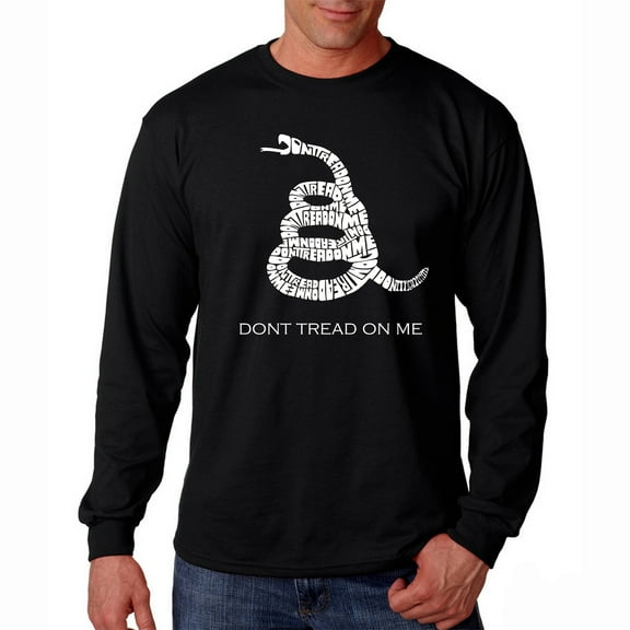 LA Pop Art Men's Word Art Long Sleeve T-shirt - DONT TREAD ON ME