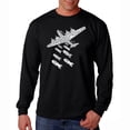 thumbnail image 1 of LA Pop Art Men's Word Art Long Sleeve T-shirt - DROP BEATS NOT BOMBS, 1 of 2