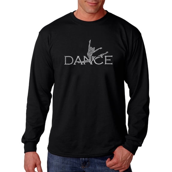 LA Pop Art Men's Word Art Long Sleeve T-shirt - Dancer
