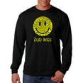 thumbnail image 1 of LA Pop Art Men's Word Art Long Sleeve T-shirt - Dead Inside Smile, 1 of 2