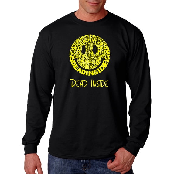 LA Pop Art Men's Word Art Long Sleeve T-shirt - Dead Inside Smile