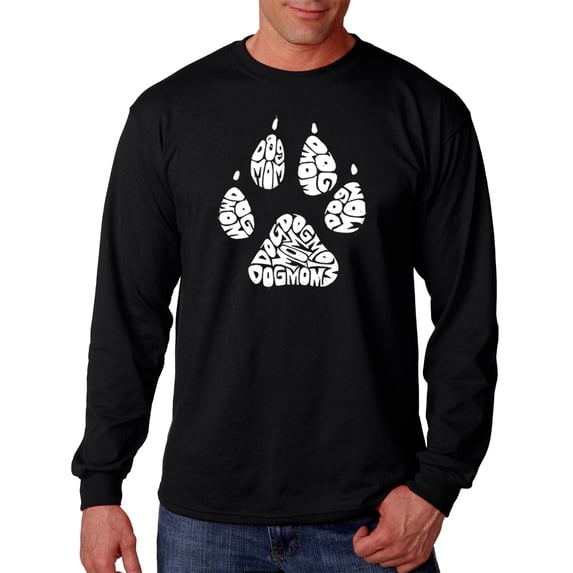 LA Pop Art Men's Word Art Long Sleeve T-shirt - Dog Mom