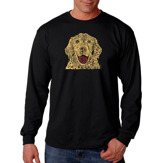 LA Pop Art Men's Word Art Long Sleeve T-shirt - Dog