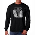 thumbnail image 1 of LA Pop Art Men's Word Art Long Sleeve T-shirt - ELEPHANT, 1 of 2