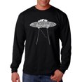 thumbnail image 1 of LA Pop Art Men's Word Art Long Sleeve T-shirt - Flying Saucer UFO, 1 of 2