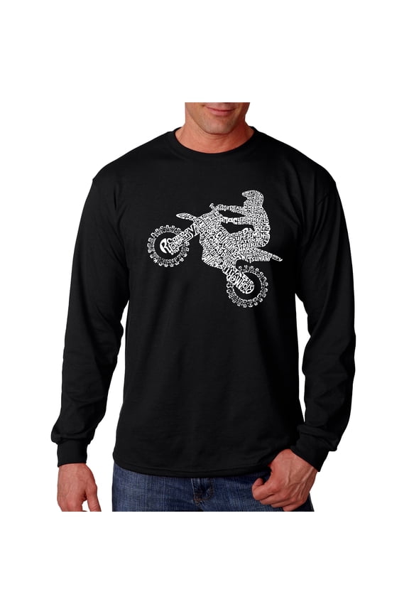 Men's Word Art Long Sleeve T-shirt - Freestyle Motocross - FMX