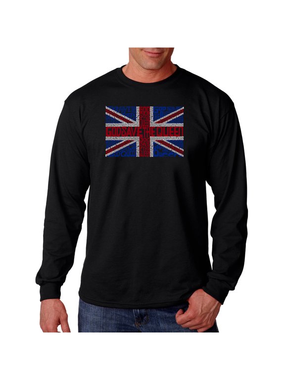 Men's Word Art Long Sleeve T-shirt - God Save The Queen