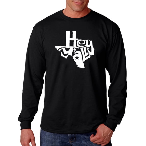 LA Pop Art Men's Word Art Long Sleeve T-shirt - Hey Yall