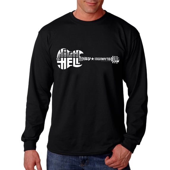 LA Pop Art Men's Word Art Long Sleeve T-shirt - Highway to Hell