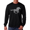 thumbnail image 1 of LA Pop Art Men's Word Art Long Sleeve T-shirt - Horse Breeds, 1 of 2