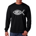 thumbnail image 1 of LA Pop Art Men's Word Art Long Sleeve T-shirt - John 3:16 Fish Symbol, 1 of 2