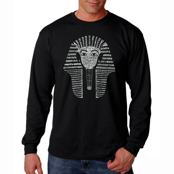 LA Pop Art Men's Word Art Long Sleeve T-shirt - KING TUT