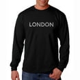 thumbnail image 1 of LA Pop Art Men's Word Art Long Sleeve T-shirt - LONDON NEIGHBORHOODS, 1 of 2