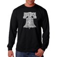 thumbnail image 1 of LA Pop Art Men's Word Art Long Sleeve T-shirt - Liberty Bell, 1 of 2