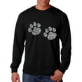 thumbnail image 1 of LA Pop Art Men's Word Art Long Sleeve T-shirt - Meow Cat Prints, 1 of 2