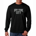 thumbnail image 1 of LA Pop Art Men's Word Art Long Sleeve T-shirt - NYC NEIGHBORHOODS, 1 of 2
