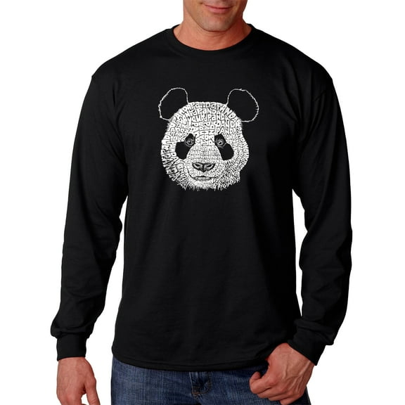 LA Pop Art Men's Word Art Long Sleeve T-shirt - Panda