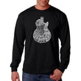 thumbnail image 1 of LA Pop Art Men's Word Art Long Sleeve T-shirt - Rock Guitar Head, 1 of 2