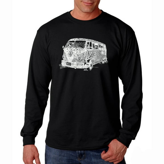 LA Pop Art Men's Word Art Long Sleeve T-shirt - THE 70'S