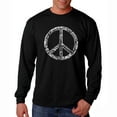 thumbnail image 1 of LA Pop Art Men's Word Art Long Sleeve T-shirt - THE WORD PEACE IN 77 LANGUAGES, 1 of 2
