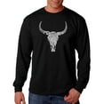 thumbnail image 1 of LA Pop Art Men's Word Art Long Sleeve T-shirt - Texas Skull, 1 of 2