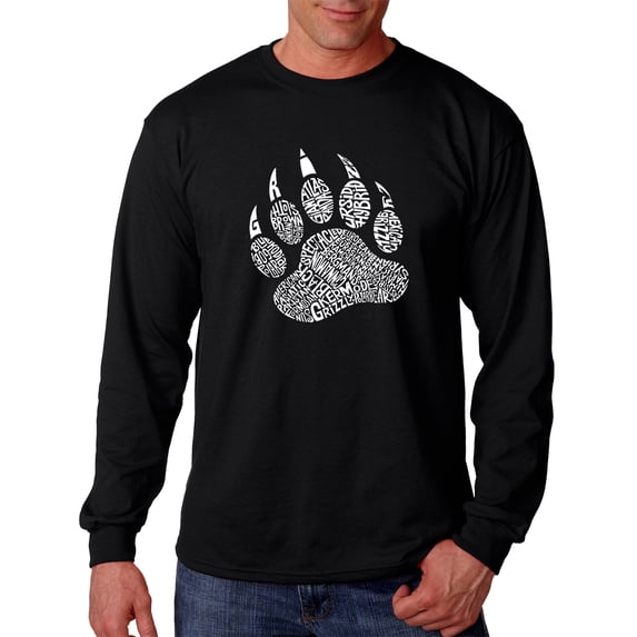 LA Pop Art Men's Word Art Long Sleeve T-shirt - Types of Bears