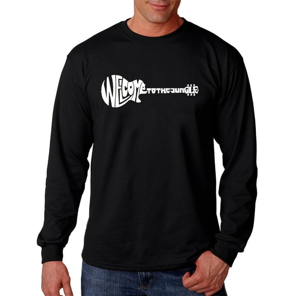 LA Pop Art Men's Word Art Long Sleeve T-shirt - Welcome to the Jungle